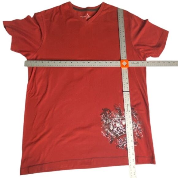 Marc Ecko Cut & Sew Womens Large V-Neck Top Crown Graphic T-shirt Goth Classic - Picture 4 of 7